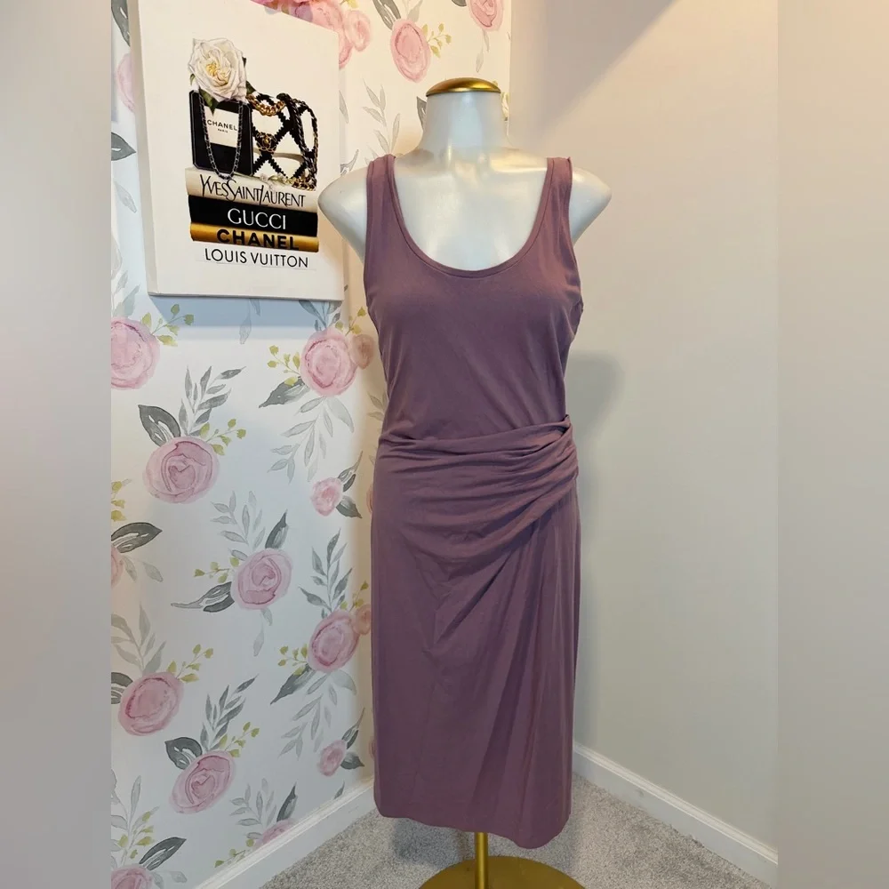 theory purple dress Theory Cap Sleeve Silk Purple Mini Dress Size